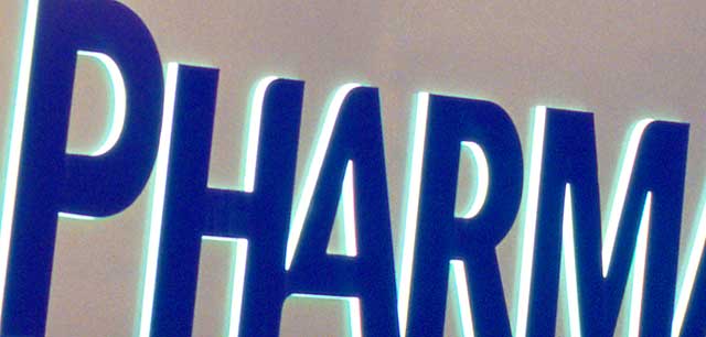 Pharmacia Corporation sign close-up